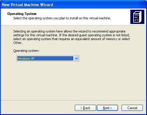 maszyna wirtualna z systemem Windows XP