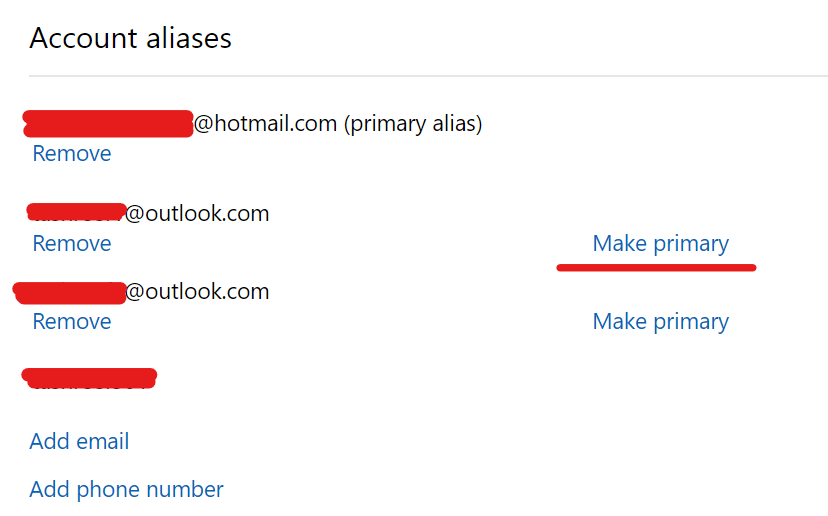 Ustaw Alias ​​Primary Outlook coś poszło nie tak Błąd Office 365