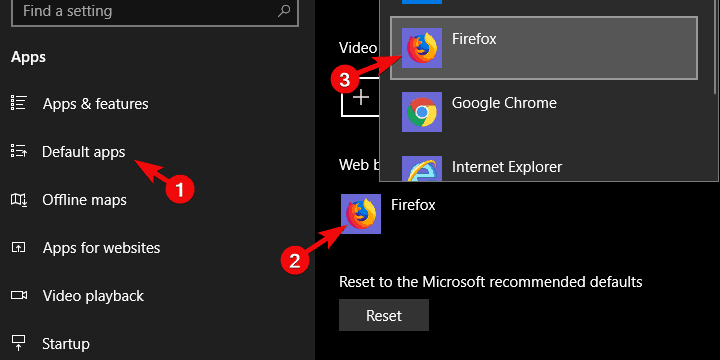 Windows 10 wygrał't allow firefox as default browser