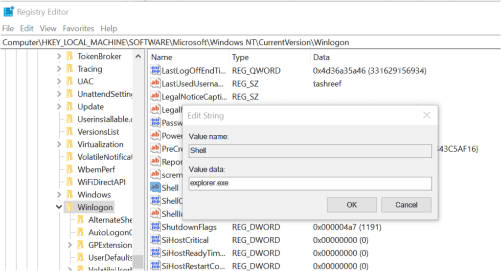 Regedit - nie znaleziono pliku FileExplorer_exe