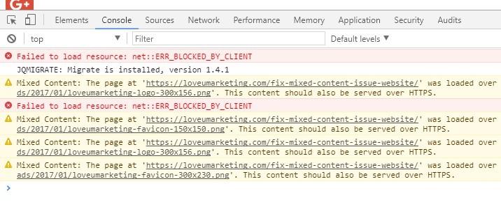 chrome console Ta strona próbuje załadować błąd skryptów