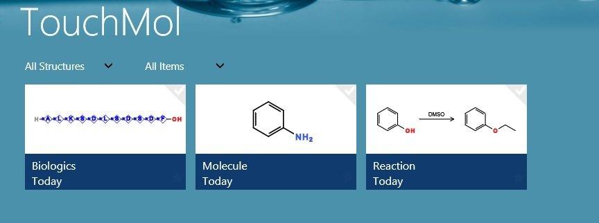 aplikacja chemia Windows 8 touch mol