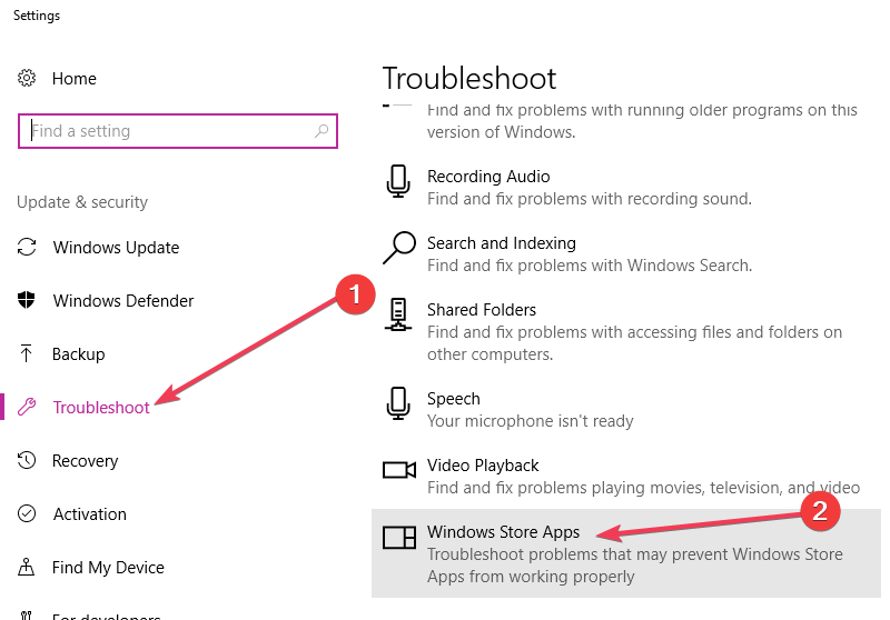 uruchom narzędzie do rozwiązywania problemów z aplikacjami sklepu Windows