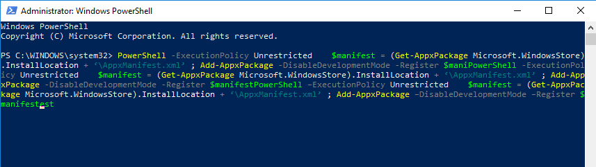 zniknęła aplikacja zdjęć Microsoft PowerShell