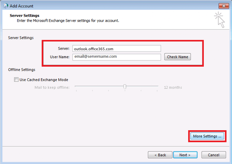 program Outlook 2016 nie obsługuje ręcznej konfiguracji kont Exchange