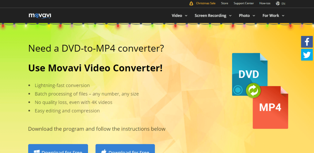 Movavi Video Converter - DVD na MP4