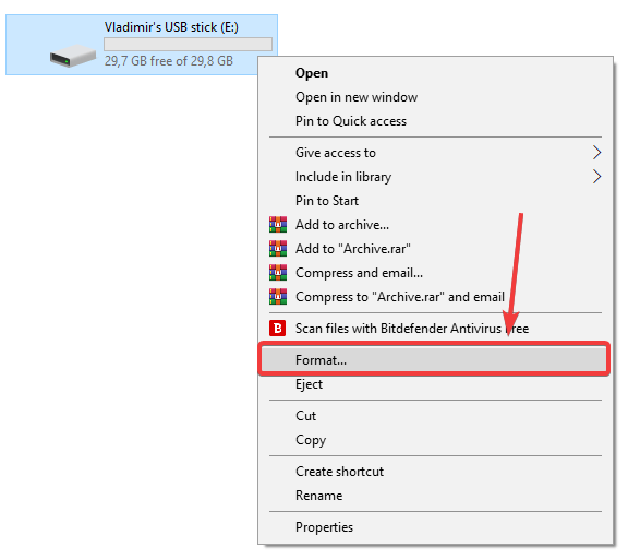 format Dysk USB 0X80071AC3 Wolumin jest brudny