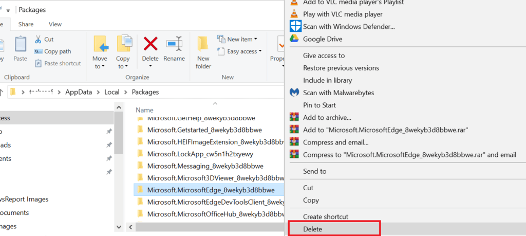 Usuń pakiet Microsoft Edge