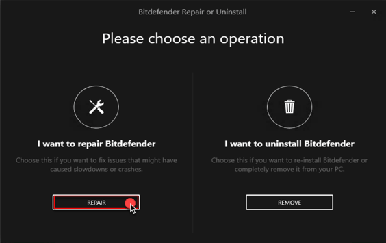 Naprawa Bitdefender