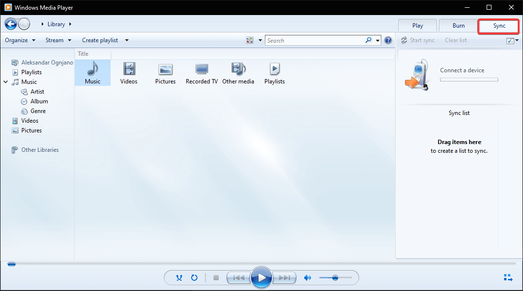 Windows Media Player nie może zsynchronizować listy