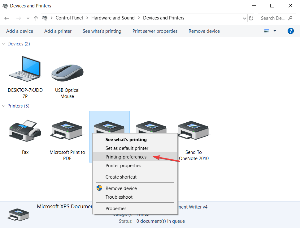 preferencje drukowania