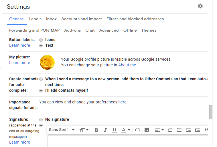 Utwórz opcje kontaktów autouzupełnianie gmail nie działa