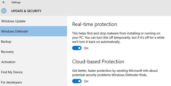 wyłącz instalację rocznicy aktualizacji Windows Defender