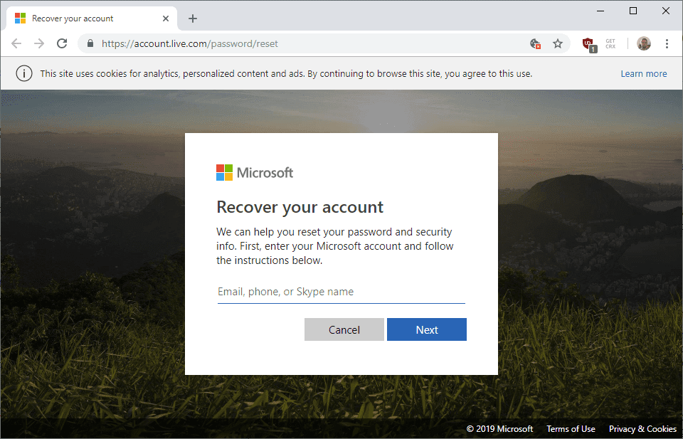 odzyskać konto Microsoft