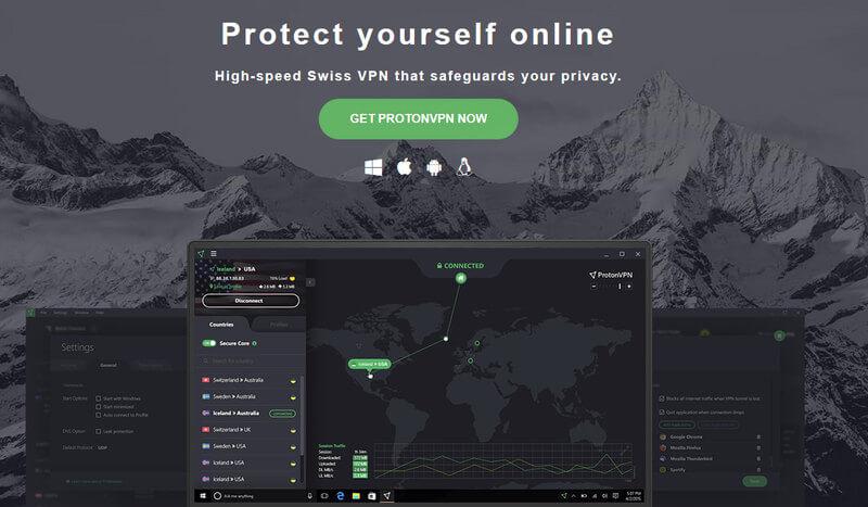 ProtonVPN Najlepsze oprogramowanie klienckie VPN dla systemu Windows 10