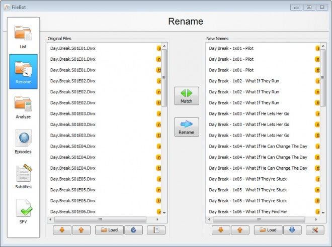filebot zmienia nazwę serialu telewizyjnego