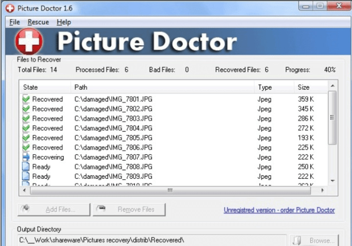 Oprogramowanie Picture Doctor 2.0 naprawia uszkodzony plik jpg