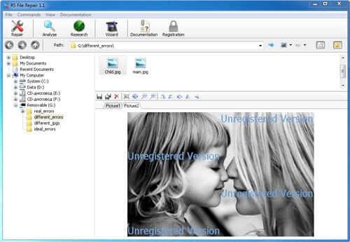 Oprogramowanie RS File Repair naprawić uszkodzony jpg