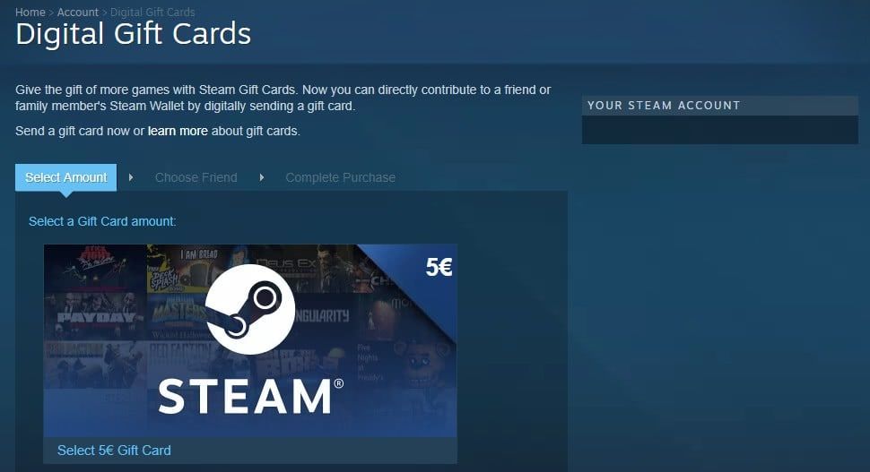 cyfrowa karta podarunkowa Steam