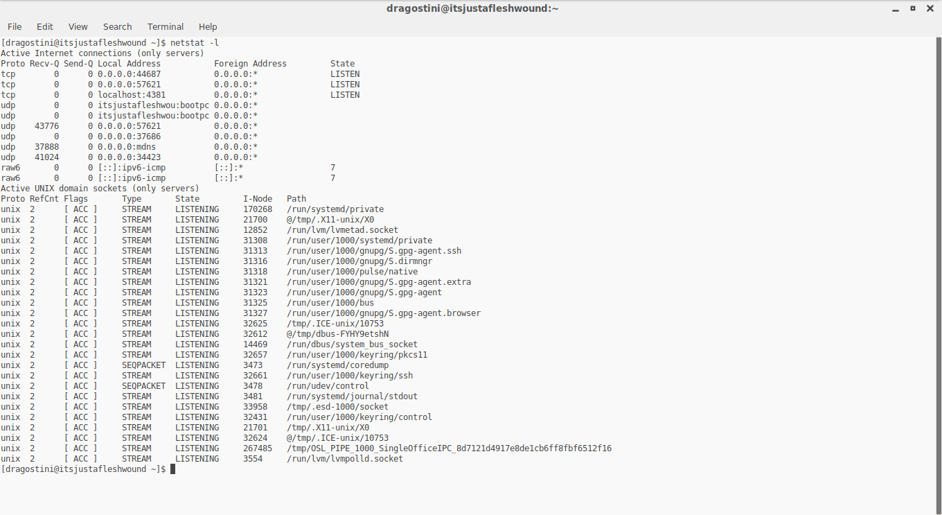 netstat -l