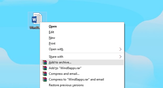 Winrar kompresuje Windows 10