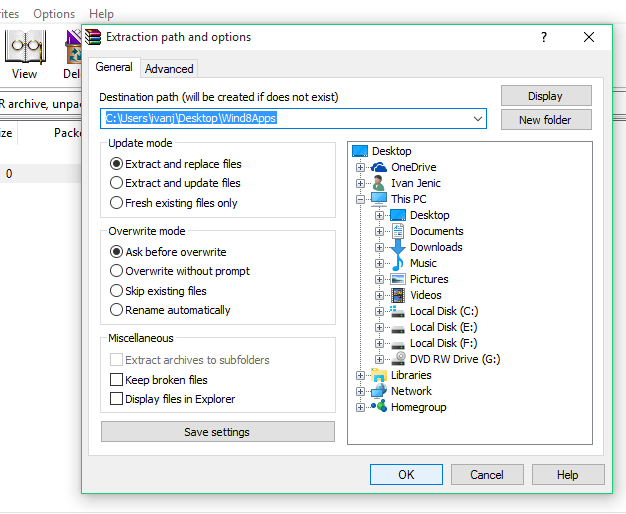 Windows 10 Winrar Extract