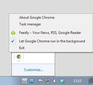 zasobnik systemowy google chrome beta