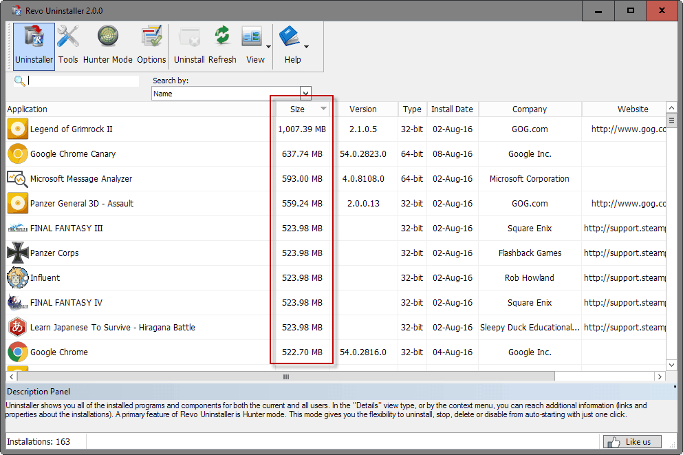 odinstaluj programy