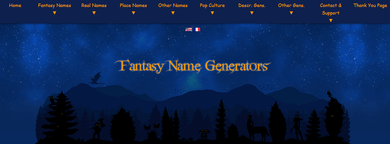 Generator nazw programów Fantasy Name Generator