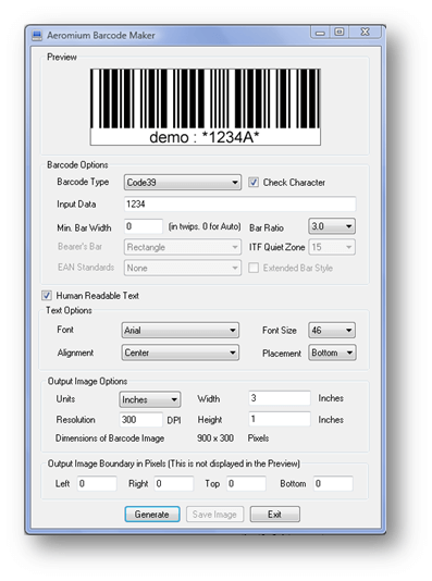 Aeromium Barcode Maker