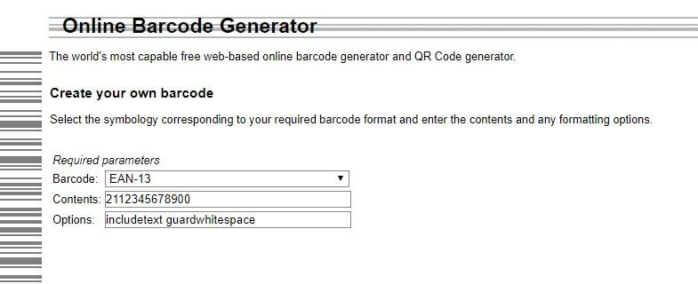 Generator kodów kreskowych online