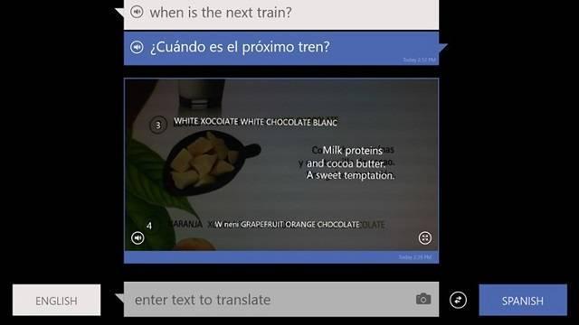 Bing Translator tłumaczy tekst w czasie rzeczywistym z aparatu