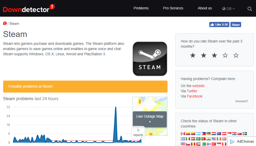 Witryna Downdector steam Nie można zakończyć transakcji, ponieważ na koncie znajduje się kolejna oczekująca transakcja