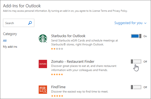 Dodatki do programu Outlook