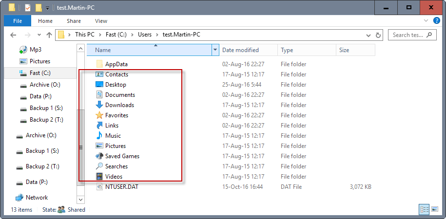 specjalne foldery systemu Windows