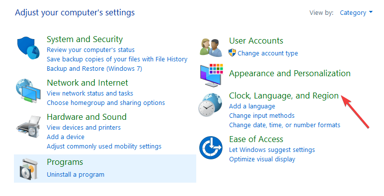 Region Opcje językowe systemu Windows 10