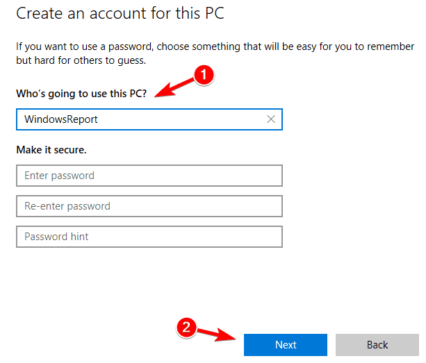 dane logowania Can't sign in with Microsoft account Windows 10