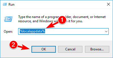 localappdata uruchomić Windows 10 może't sign into your account