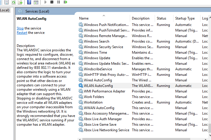 Usługa AutoConfig sieci WLAN