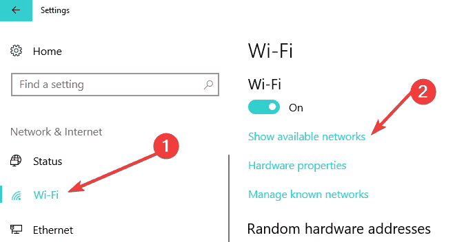 pokaż dostępne sieci WiFi