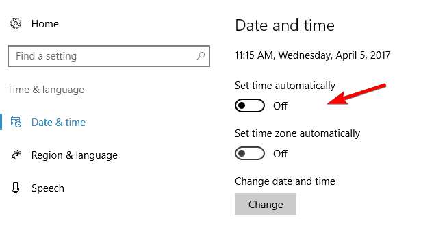 ustaw czas automatycznie problemy z ustawieniami