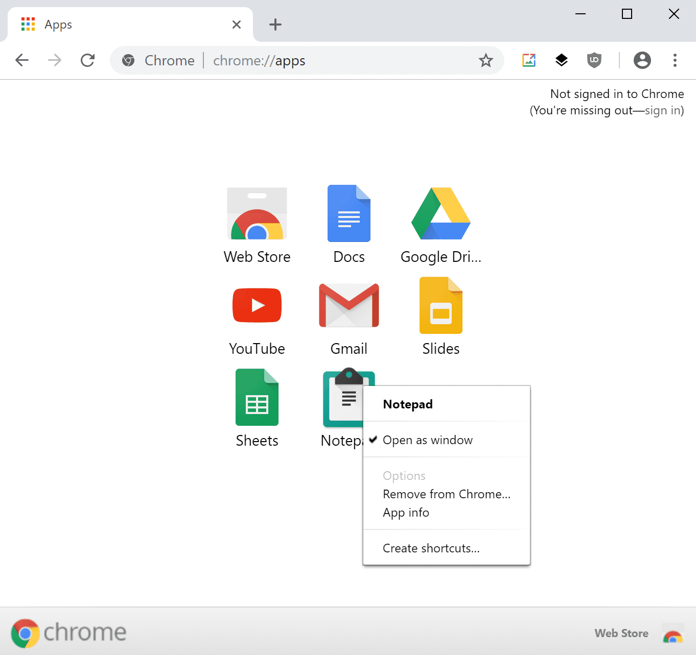 odinstaluj chrome pwa list