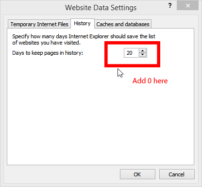 dni przechowywania stron w historii Historia przeglądania nie jest usuwana
