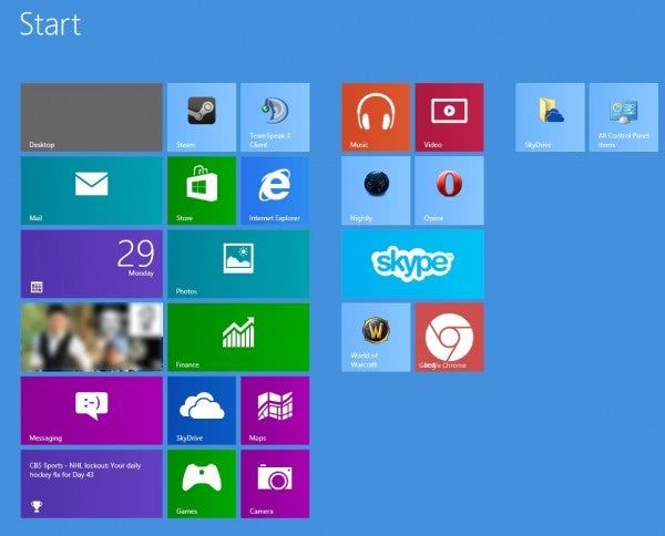 ekran startowy systemu Windows 8 zwiększa liczbę wierszy