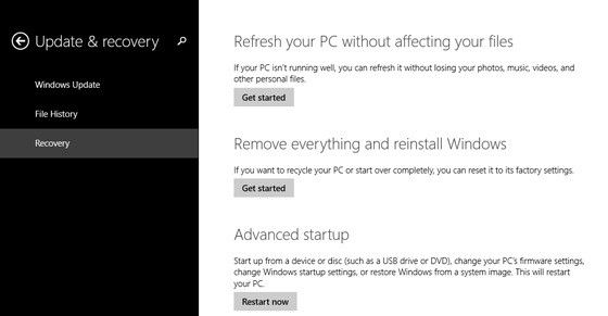 przywracanie systemu powoduje awarię systemu Windows 8.1