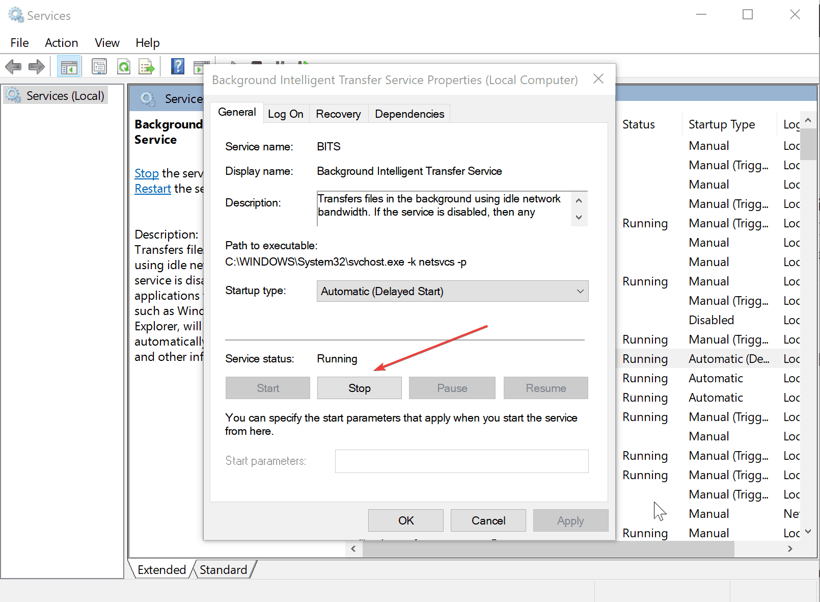 Usługa inteligentnego transferu w tle BITS (BITS)