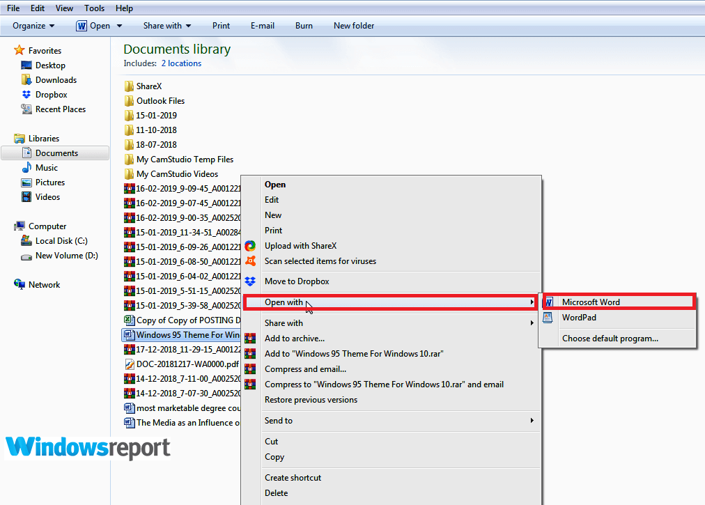 Otwórz za pomocą Czy możesz otworzyć dokument WordPad w programie Microsoft Word