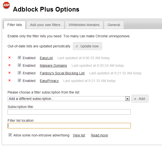 adblock plus filtr niestandardowy