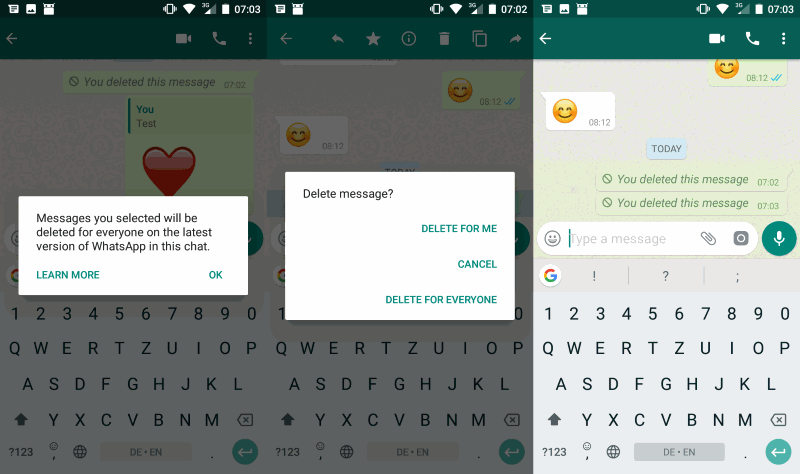 WhatsApp usuwa wiadomości