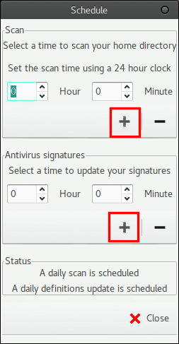 Clamtk Scheduler